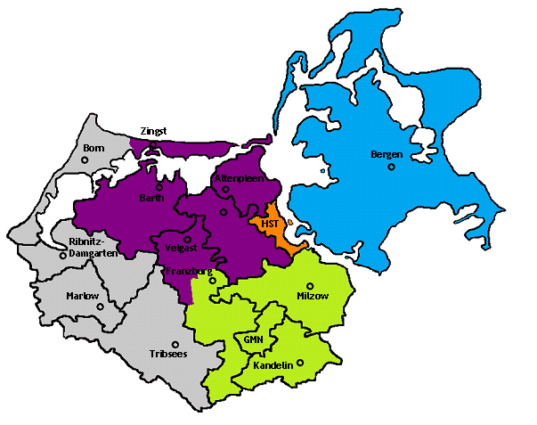 Netzwerkregionen im Landkreis Vorpommern-Rügen