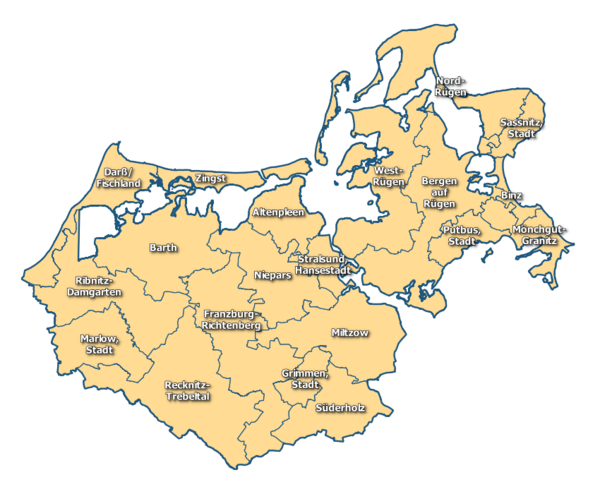 Wahlgebiet zur Landratswahl 2018 Landkreis Vorpommern-Rügen