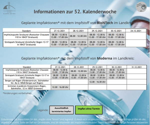 Impftermine KW 52