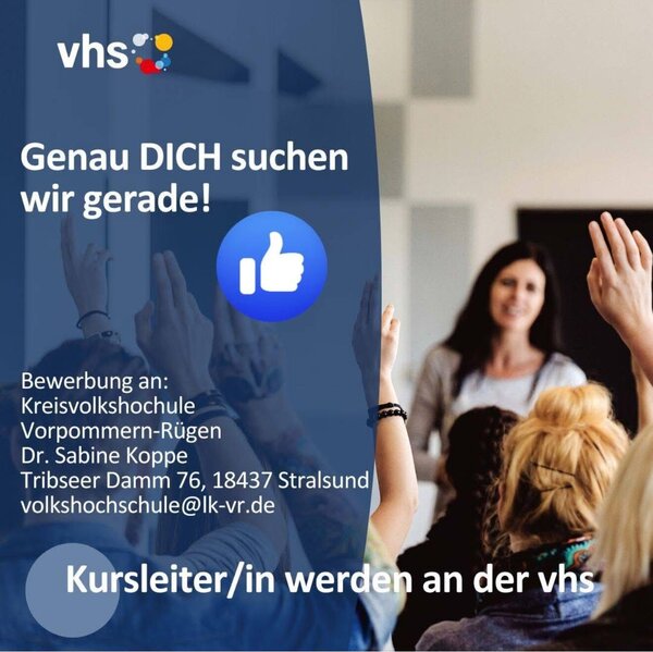 Kreisvolkhochschule sucht Kursleiterinnen und Kursleiter