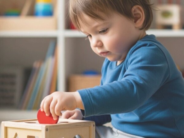 Kind spielt mit linker Hand